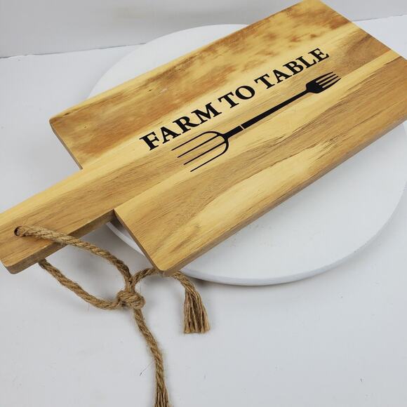 Vintage Farmhouse Wood Footed Cutting Board Trivet 19x8x2 Inch Farm To Table - Picture 1 of 8